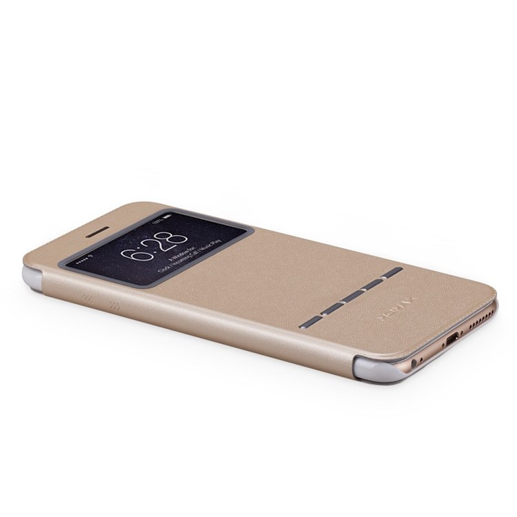 MOMAX Flip View Slide Answer Leather Stand Cover for iPhone 6 Plus / 6s Plus - Gold-5