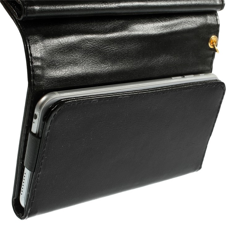 Universal Crazy Horse Wallet Leather Case Pouch for iPhone 6 Plus / 6s Plus, Galaxy Note 4 Etc, Size: 16 x 8cm - Black-9
