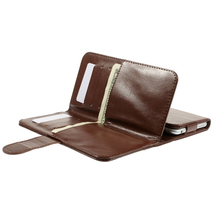 Universal Crazy Horse Leather Wallet Case Shell for iPhone 6 Plus / 6s Plus, Galaxy Note 4 Etc, Size: 16 x 8cm - Brown-1