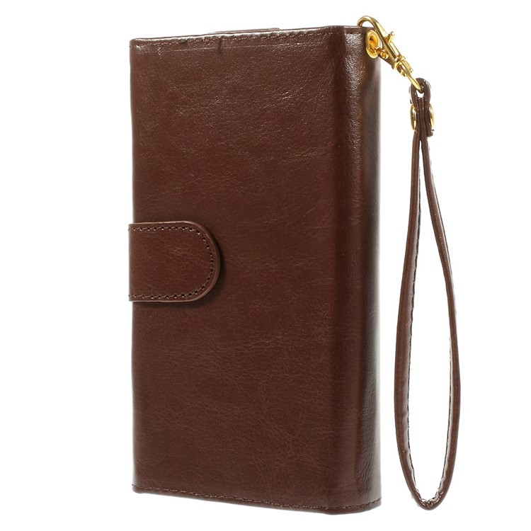 Universal Crazy Horse Leather Wallet Case Shell for iPhone 6 Plus / 6s Plus, Galaxy Note 4 Etc, Size: 16 x 8cm - Brown-3