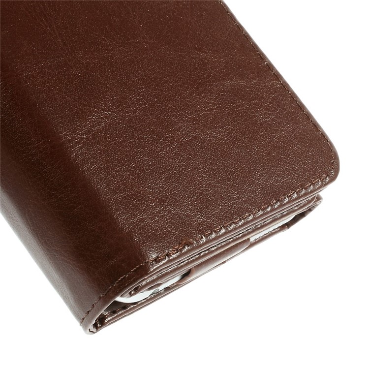 Universal Crazy Horse Leather Wallet Case Shell for iPhone 6 Plus / 6s Plus, Galaxy Note 4 Etc, Size: 16 x 8cm - Brown-7