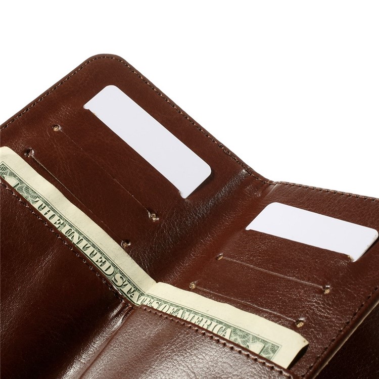 Universal Crazy Horse Leather Wallet Case Shell for iPhone 6 Plus / 6s Plus, Galaxy Note 4 Etc, Size: 16 x 8cm - Brown-9