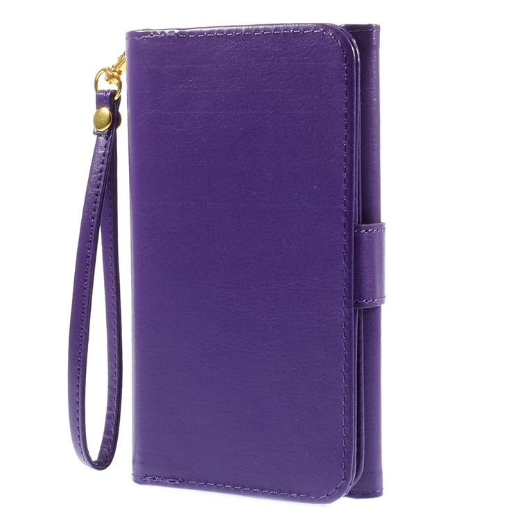 Universal Crazy Horse Leather Wallet Case Cover for iPhone 6 Plus / 6s Plus, Galaxy Note 4 Etc, Size: 16 x 8cm - Purple-2