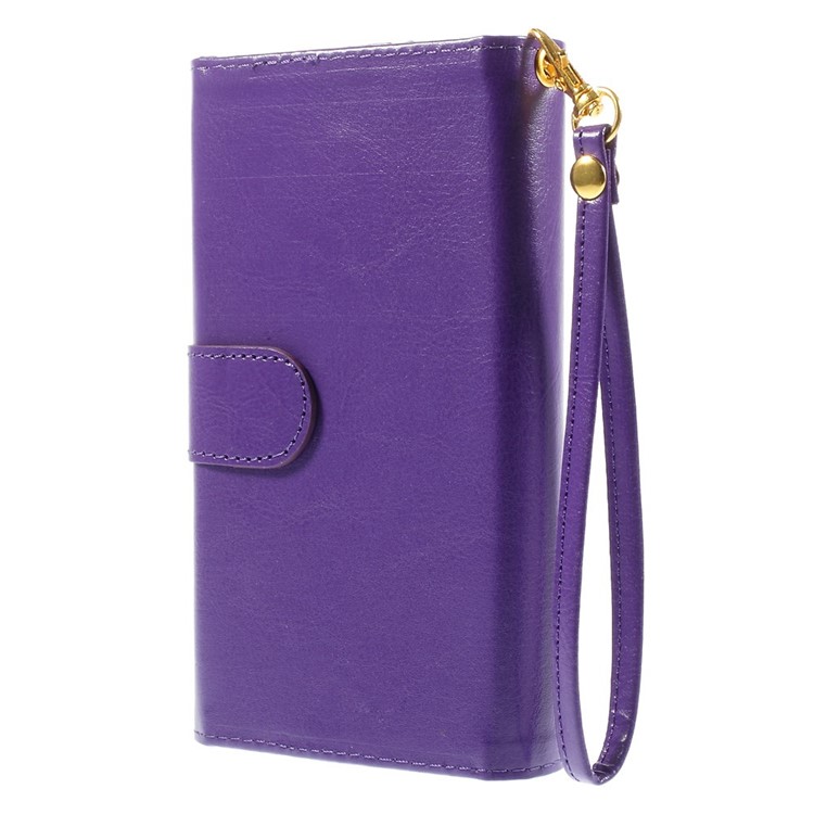Universal Crazy Horse Leather Wallet Case Cover for iPhone 6 Plus / 6s Plus, Galaxy Note 4 Etc, Size: 16 x 8cm - Purple-3