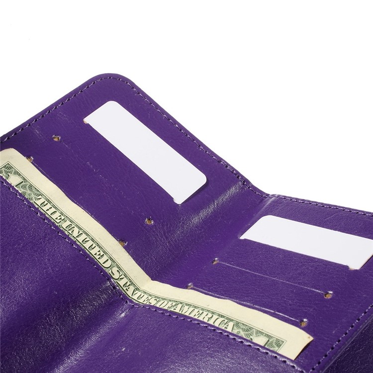 Universal Crazy Horse Leather Wallet Case Cover for iPhone 6 Plus / 6s Plus, Galaxy Note 4 Etc, Size: 16 x 8cm - Purple-9