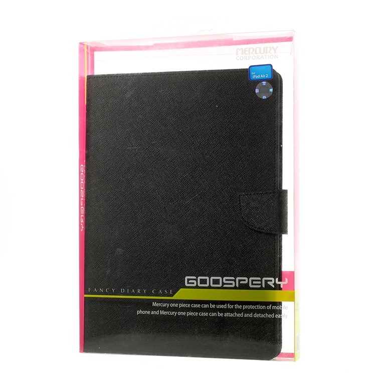 MERCURY Goospery Fancy Diary Leather Stand Case for iPad Air 2 - Black-11