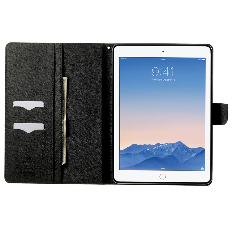 MERCURY Goospery Fancy Diary Leather Stand Case for iPad Air 2 - Black-5