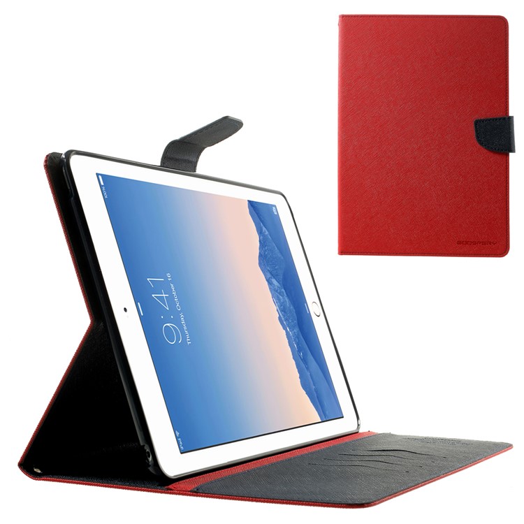 MERCURY Goospery Fancy Diary Leather Stand Case for iPad Air 2 - Red-1