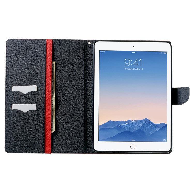 MERCURY Goospery Fancy Diary Leather Stand Case for iPad Air 2 - Red-5