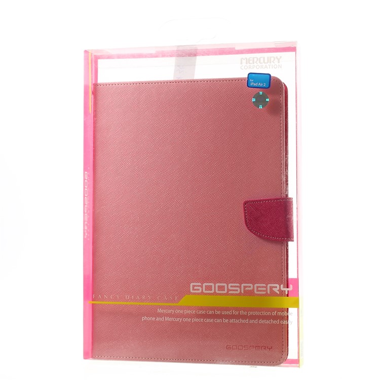 MERCURY Goospery Fancy Diary for iPad Air 2 Wallet Leather Stand Cover - Pink-11