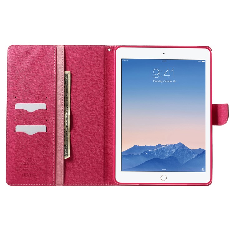 MERCURY Goospery Fancy Diary for iPad Air 2 Wallet Leather Stand Cover - Pink-5