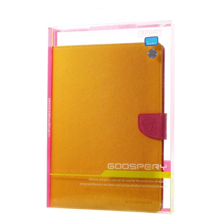 MERCURY Goospery Fancy Diary for iPad Air 2 Wallet Leather Stand Cover - Orange-10