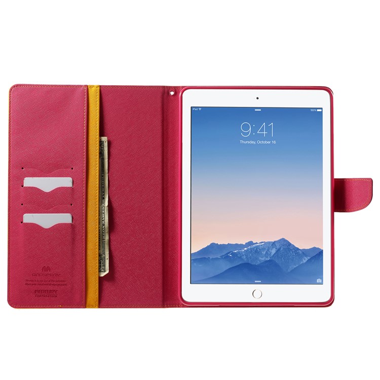 MERCURY Goospery Fancy Diary for iPad Air 2 Wallet Leather Stand Cover - Orange-5