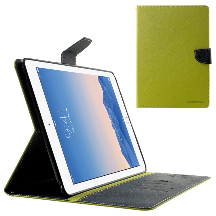MERCURY Goospery Fancy Diary for iPad Air 2 Wallet Leather Stand Cover - Green-1