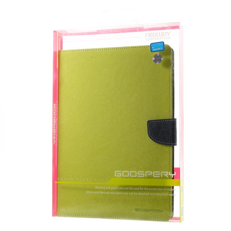 MERCURY Goospery Fancy Diary for iPad Air 2 Wallet Leather Stand Cover - Green-11