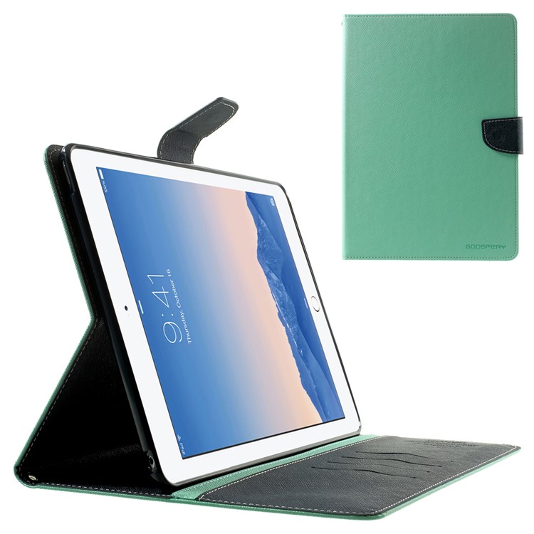 MERCURY Goospery Fancy Diary for iPad Air 2 Wallet Leather Stand Shell - Cyan-1