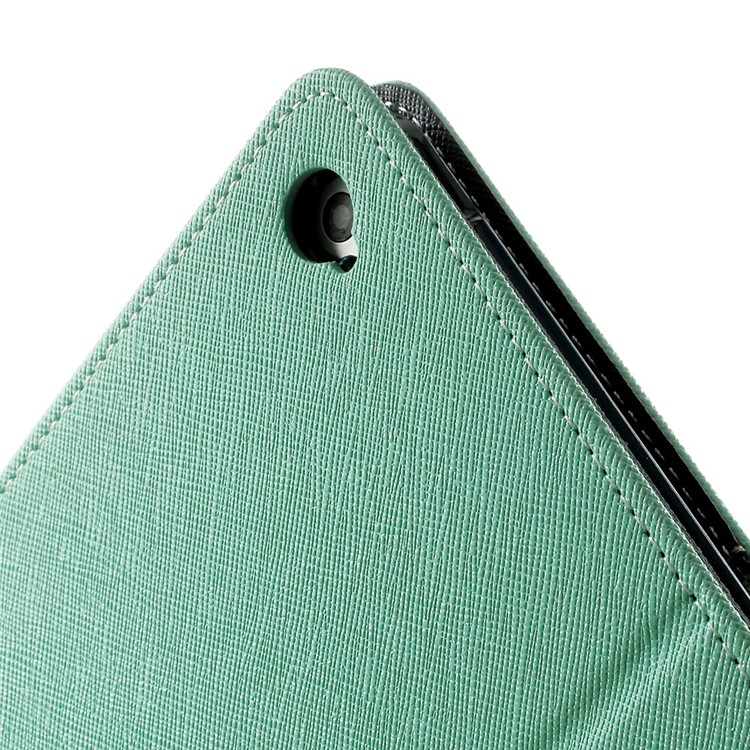 MERCURY Goospery Fancy Diary for iPad Air 2 Wallet Leather Stand Shell - Cyan-9