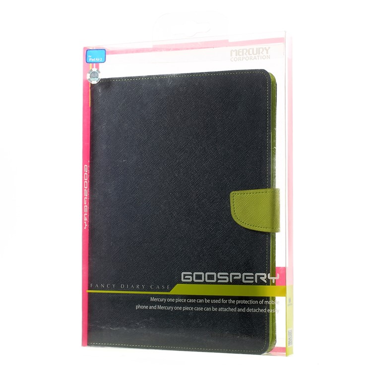 MERCURY Goospery Fancy Diary for iPad Air 2 Wallet Leather Stand Shell - Blue-11