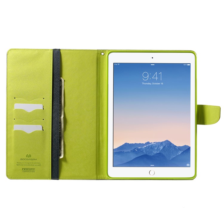 MERCURY Goospery Fancy Diary for iPad Air 2 Wallet Leather Stand Shell - Blue-5
