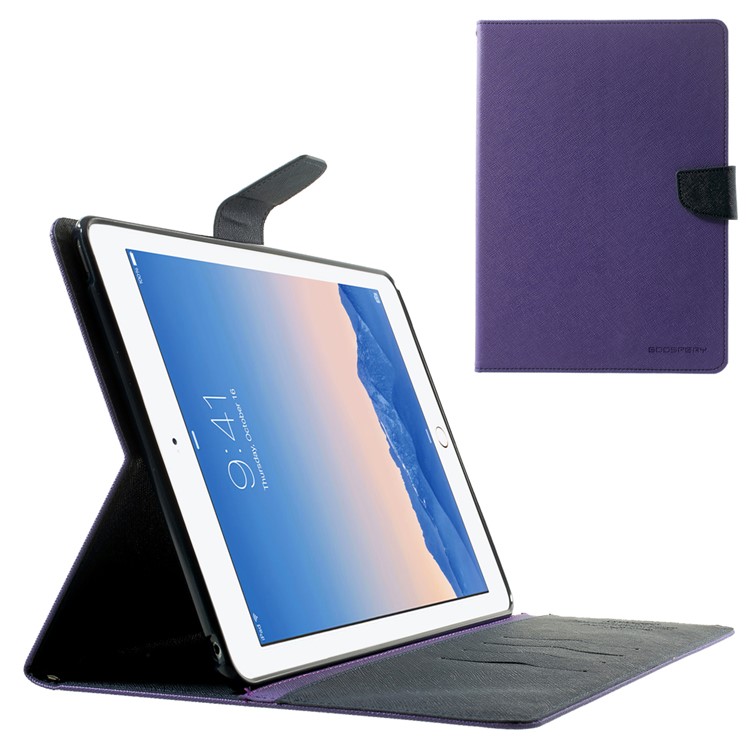 MERCURY Goospery Fancy Diary for iPad Air 2 Wallet Leather Stand Shell - Purple-1