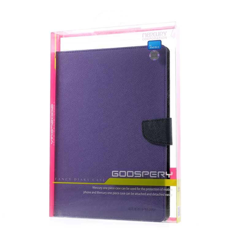 MERCURY Goospery Fancy Diary for iPad Air 2 Wallet Leather Stand Shell - Purple-10