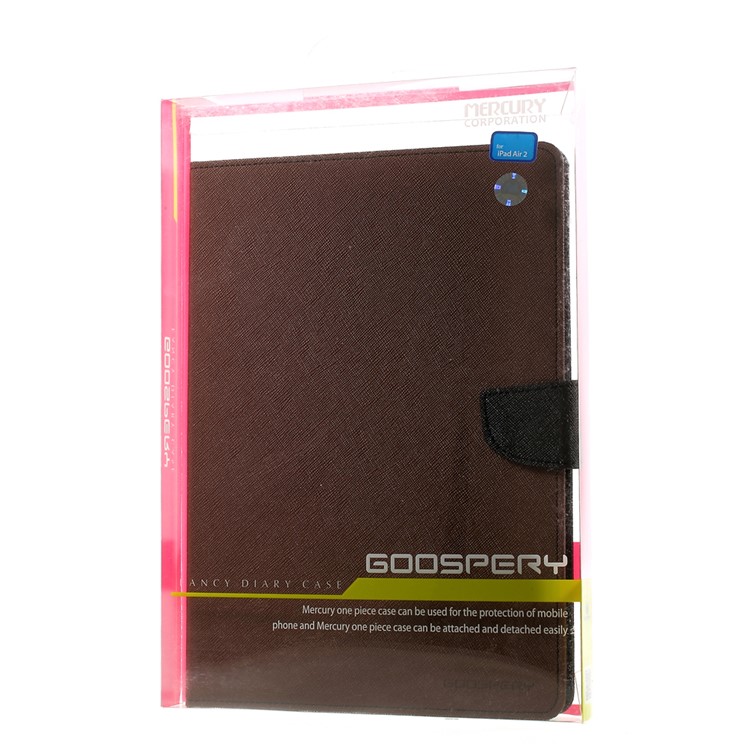 MERCURY Goospery Fancy Diary for iPad Air 2 Wallet Leather Stand Shell - Brown-11