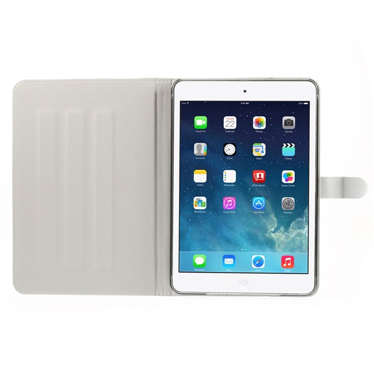 For iPad Mini / Mini 2 / Mini 3 Silk Leather Magnetic Stand Case - Rainbow Stripes-5