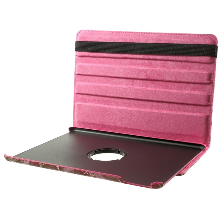 Elegant Flowers Leather Smart Case Cover w/ 360 Degree Rotatory Stand for iPad Air 2 - Purple-10