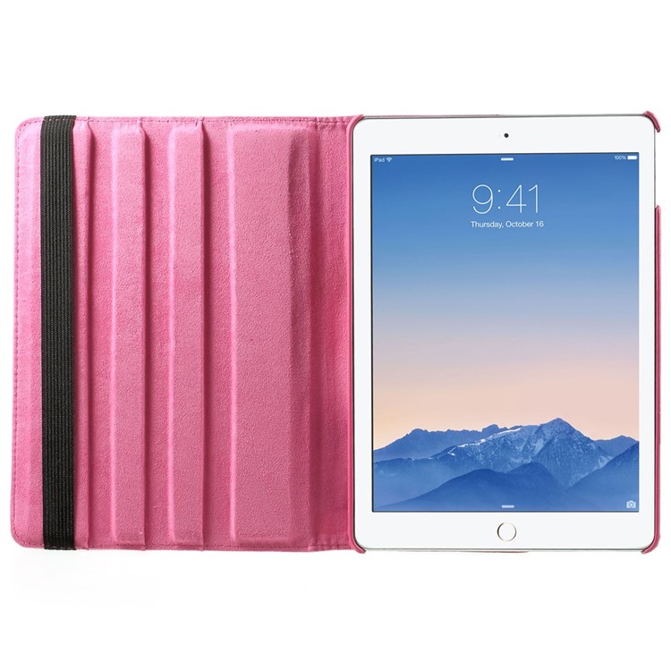 Elegant Flowers Leather Smart Case Cover w/ 360 Degree Rotatory Stand for iPad Air 2 - Purple-6