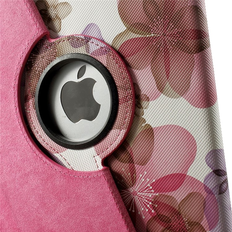 Elegant Flowers Leather Smart Case Cover w/ 360 Degree Rotatory Stand for iPad Air 2 - Purple-7