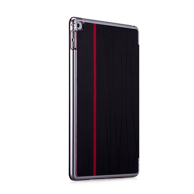 MOMAX Be Elite Lines Pattern Tri-fold Stand Smart Leather Case for iPad Air 2 - Black-3