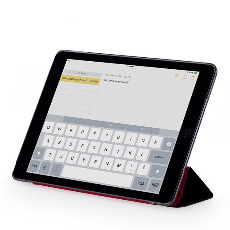 MOMAX Be Elite Lines Pattern Tri-fold Stand Smart Leather Case for iPad Air 2 - Black-4