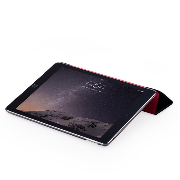 MOMAX Be Elite Lines Pattern Tri-fold Stand Smart Leather Case for iPad Air 2 - Black-6