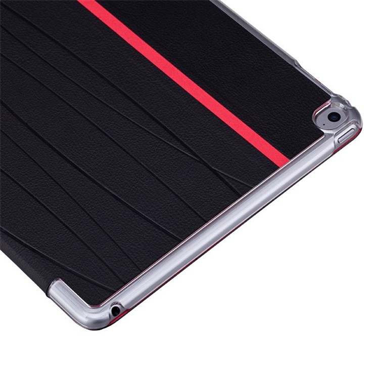 MOMAX Be Elite Lines Pattern Tri-fold Stand Smart Leather Case for iPad Air 2 - Black-8