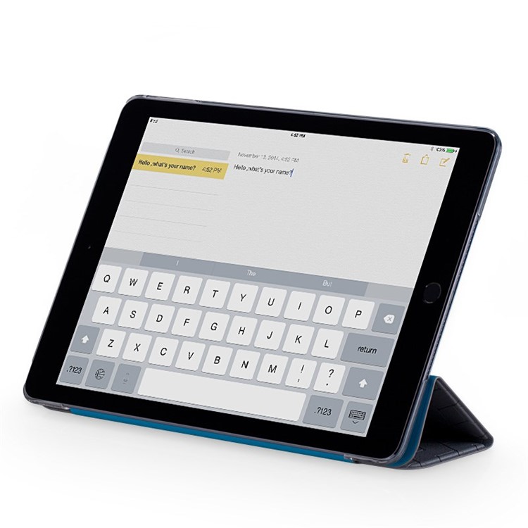 MOMAX Be Elite Cube Pattern Tri-fold Stand Smart Leather Cover for iPad Air 2 - Grey-4
