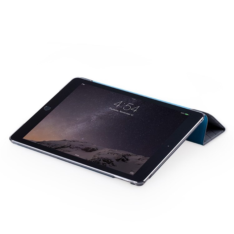 MOMAX Be Elite Cube Pattern Tri-fold Stand Smart Leather Cover for iPad Air 2 - Grey-6