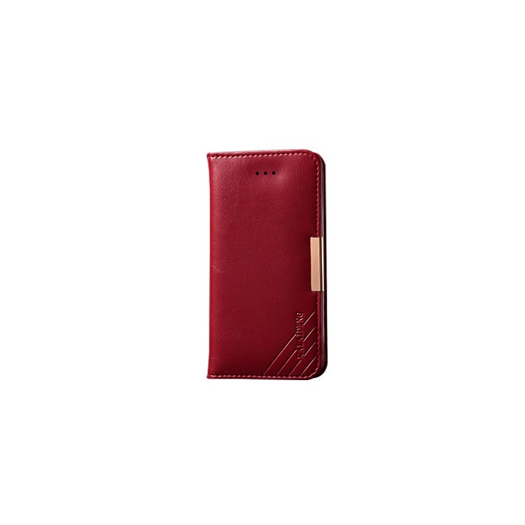 KLD Royale II Series for iPhone SE 5s 5 Genuine Full Grain Leather Stand Case Card Holder - Red-1