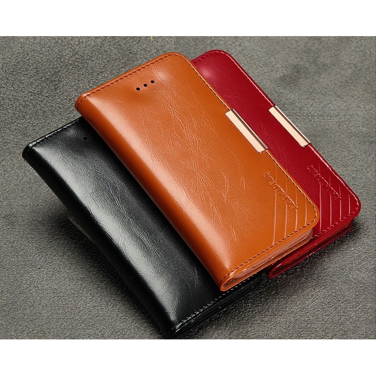 KLD Royale II Series for iPhone SE 5s 5 Genuine Full Grain Leather Stand Case Card Holder - Red-9