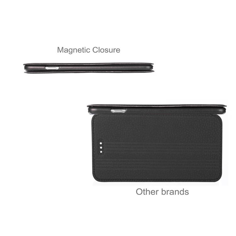Dual Window Soft Leather Case for iPhone 6s / 6 4.7 Inch w/ Stand - Black-6