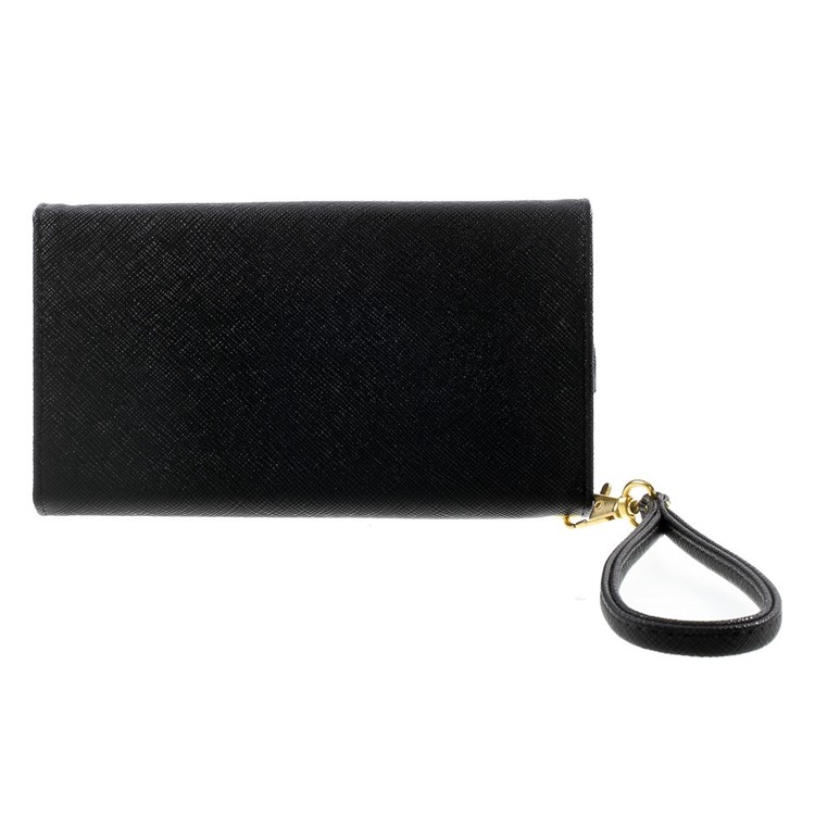 Multiple Slots Wallet Leather Case Pouch for iPhone 7 Plus/ 6 Plus/ 6s Plus, Galaxy Note 4 Etc, Size: 16.5 x 8cm - Black-2