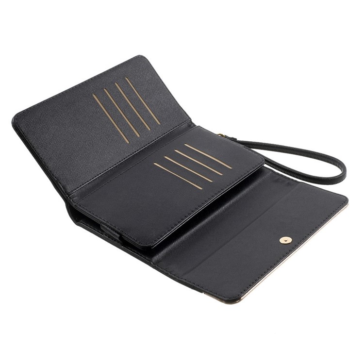 Multiple Slots Wallet Leather Case Pouch for iPhone 7 Plus/ 6 Plus/ 6s Plus, Galaxy Note 4 Etc, Size: 16.5 x 8cm - Black-6