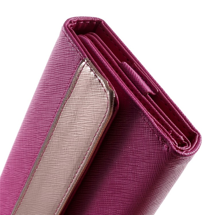Multiple Slots Wallet Leather Case Cover for iPhone 7 Plus/ 6 Plus/ 6s Plus, Galaxy Note 4 Etc, Size: 16.5 x 8cm - Rose-10