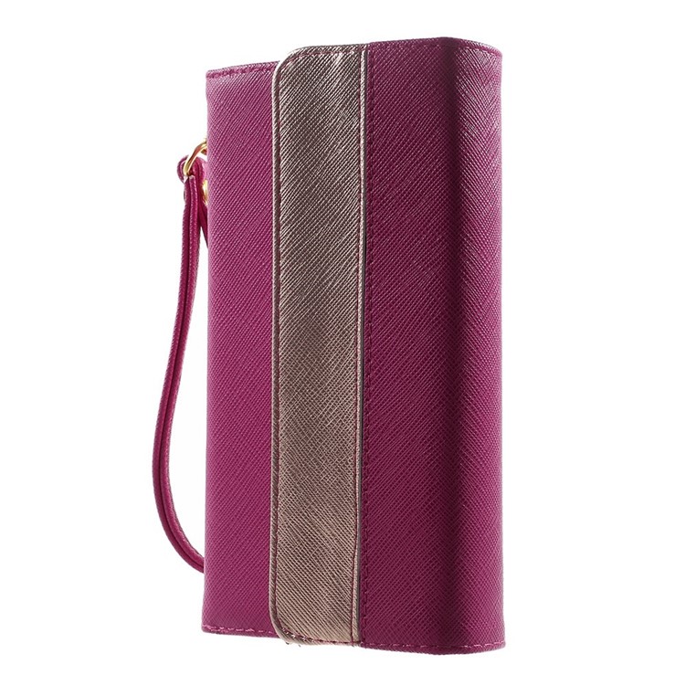 Multiple Slots Wallet Leather Case Cover for iPhone 7 Plus/ 6 Plus/ 6s Plus, Galaxy Note 4 Etc, Size: 16.5 x 8cm - Rose-3