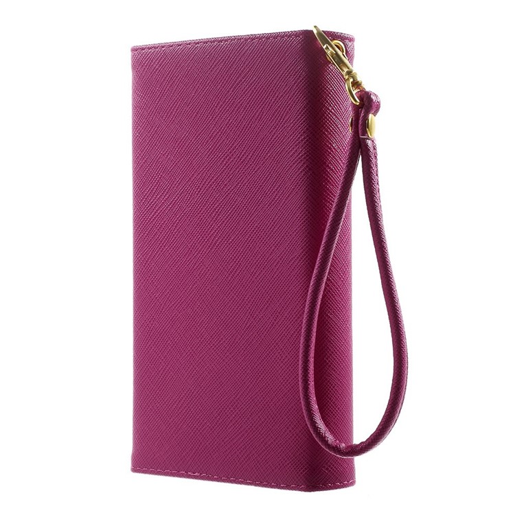 Multiple Slots Wallet Leather Case Cover for iPhone 7 Plus/ 6 Plus/ 6s Plus, Galaxy Note 4 Etc, Size: 16.5 x 8cm - Rose-4