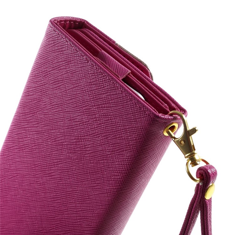 Multiple Slots Wallet Leather Case Cover for iPhone 7 Plus/ 6 Plus/ 6s Plus, Galaxy Note 4 Etc, Size: 16.5 x 8cm - Rose-9