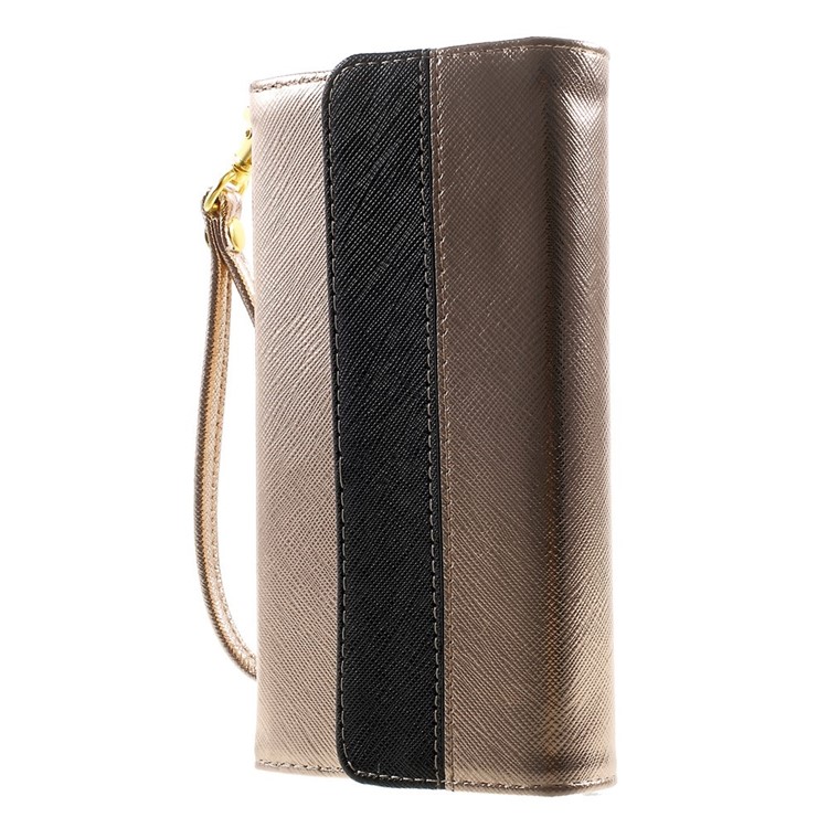 Multiple Slots Leather Case Wallet for iPhone 6 Plus / 6s Plus, Galaxy Note 4 Etc, Size: 16.5 x 8cm - Champagne-3