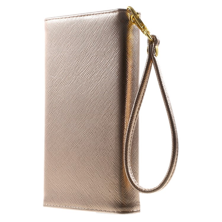 Multiple Slots Leather Case Wallet for iPhone 6 Plus / 6s Plus, Galaxy Note 4 Etc, Size: 16.5 x 8cm - Champagne-4