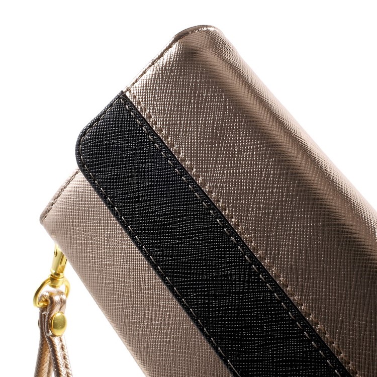 Multiple Slots Leather Case Wallet for iPhone 6 Plus / 6s Plus, Galaxy Note 4 Etc, Size: 16.5 x 8cm - Champagne-6