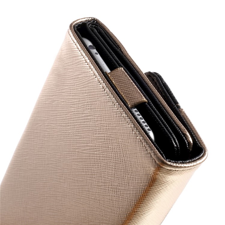 Multiple Slots Leather Case Wallet for iPhone 6 Plus / 6s Plus, Galaxy Note 4 Etc, Size: 16.5 x 8cm - Champagne-8
