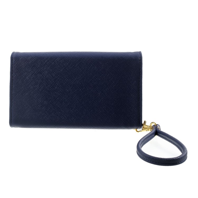Multiple Slots Leather Pouch Wallet for iPhone 6 Plus / 6s Plus, Galaxy Note 4 Etc, Size: 16.5 x 8cm - Dark Blue-2